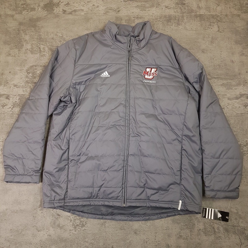 ADIDAS Climastorm U Mass University Football Puffer Jacket Mens‎ Size 2XL